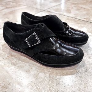 Clarks Compass Point Black Suede Creeper Shoes 8